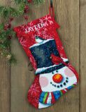 71-09146 Носок "Снеговик и друзья" (Snowman and Friends Stocking), Dimensions
