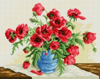 1028 Красные маки, Алмазная Мозаика