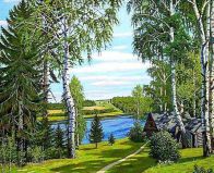 1241 Домик у речки, Алмазная Мозаика